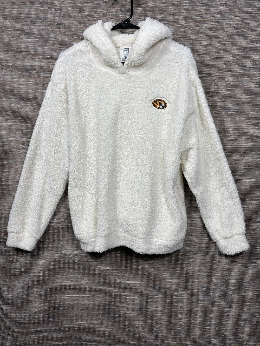 Missouri Tigers Sweatshirt Womens XL White NCAA Football Proedge Sherpa